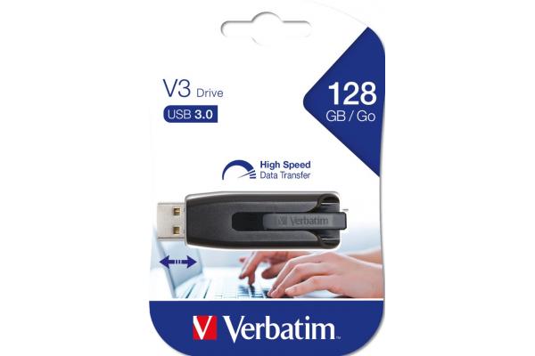 Verbatim Store'n'Go V3 128GB ern - Kliknutm zobrazte detail obrzku.